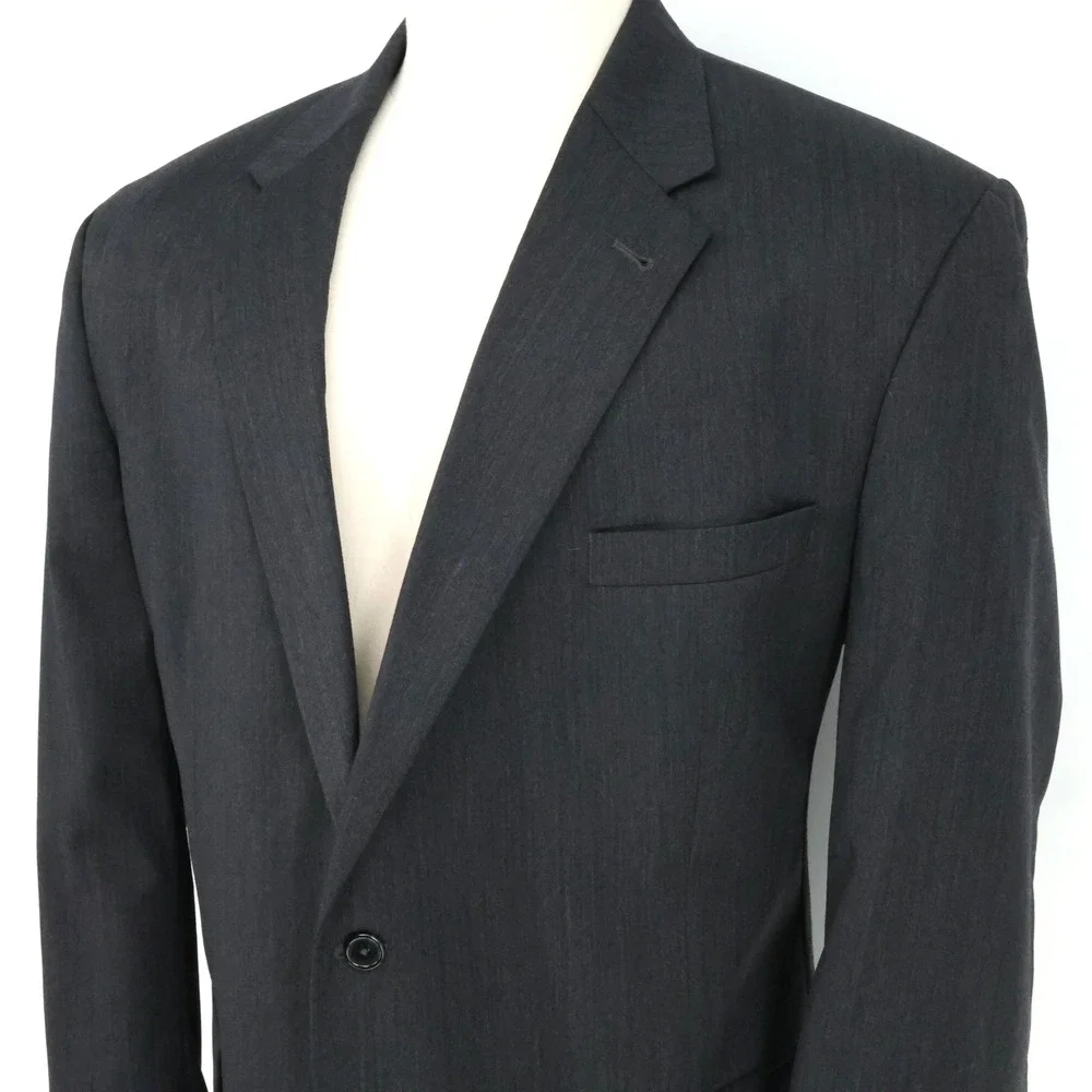 Jos A Bank Sport Coat Mens 48R Signature Charcoal Gray Wool Jacket Lined Career